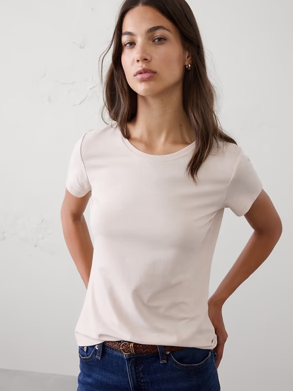 NWT Banana Republic Timeless Crew Neck Tee Shirt - Mortar
